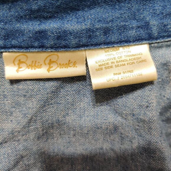 Bobbie Brooks M Vintage Patchwork Denim Jacket Embroidered Accents Americana - Picture 7 of 13